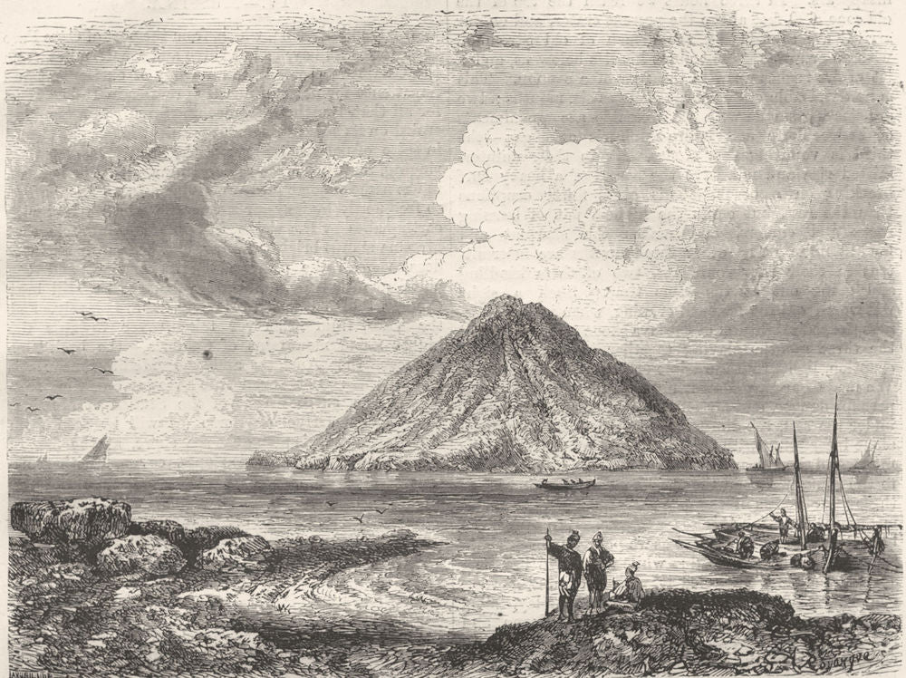 ITALY. Sicily. Stromboli-Lipari Isles 1870 old antique vintage print picture